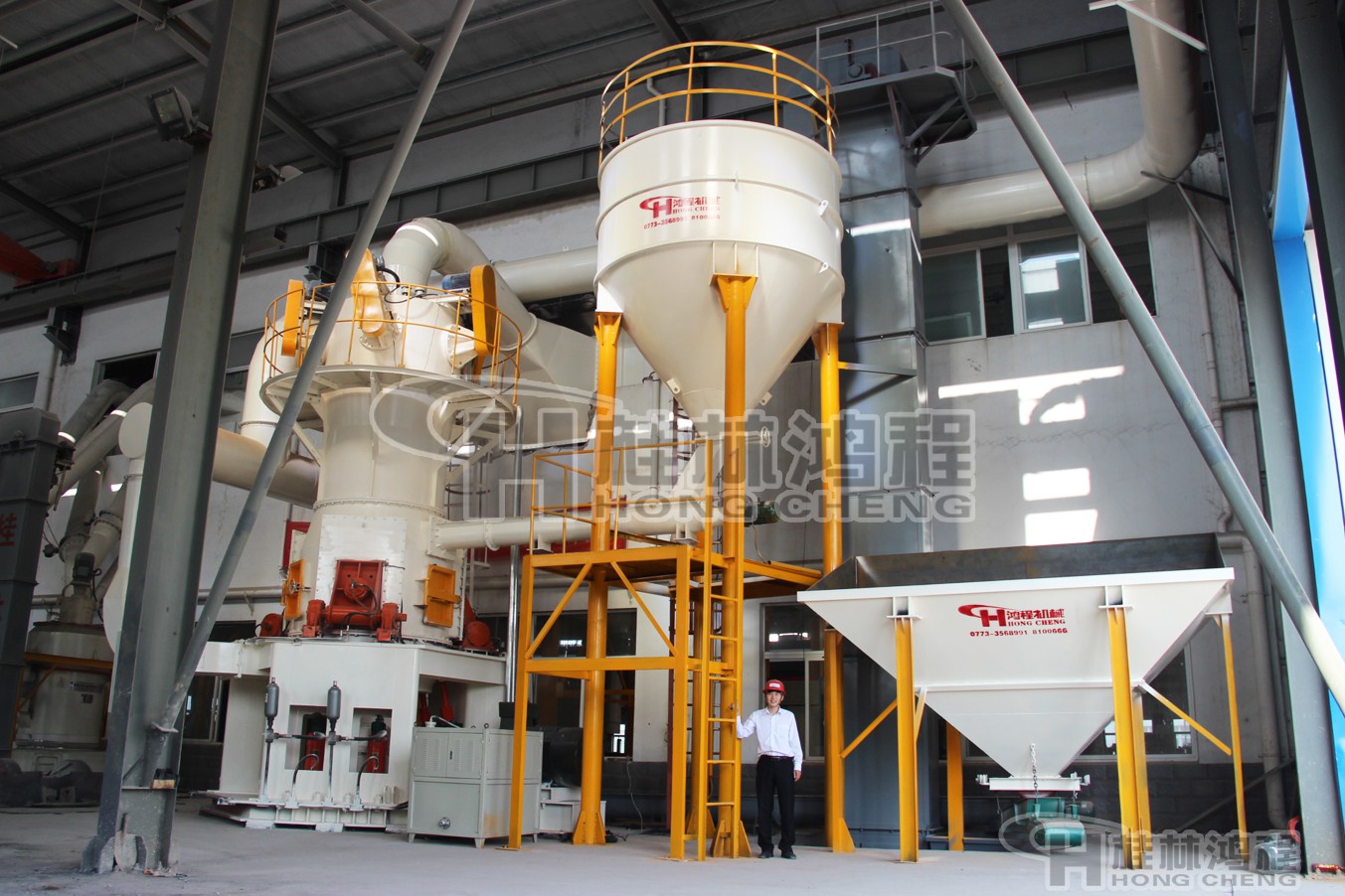 桂林鴻程新型磨粉設(shè)備，方解石超細(xì)粉立磨機(jī)，立磨，80-2500目方解石粉超細(xì)立磨粉機(jī)：HLMX系列超細(xì)立式磨粉機(jī)